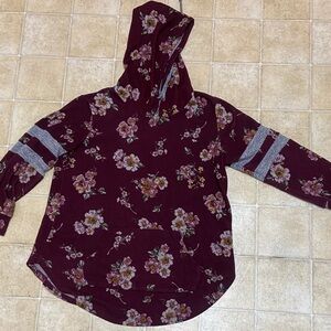 Almost Famous Multicolor Knit Top Size 1X Red Burgundy